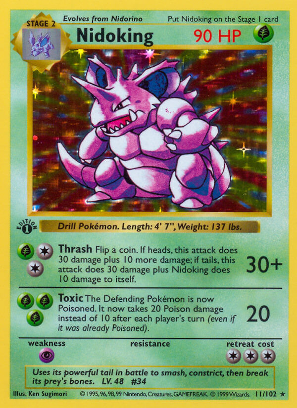 ポケモン - Nidoking ニドキング 1ED 1st Edition 11/102英語版 ポケモン - Nidoking ニドキング 1ED 1st Edition 11/102英語版