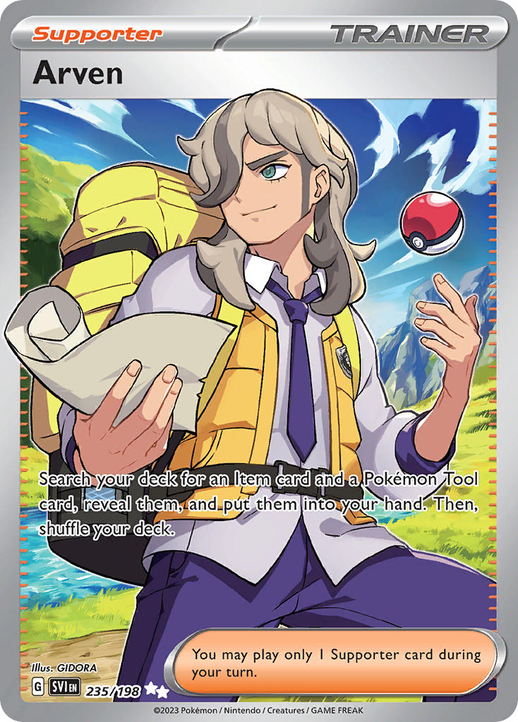 arven pokemon card 249 198 Arven (SVI 235/198) - Scarlet & Violet | International Cardex | Card  Database + Card Tracker + Pack Opening Sim + Deck Builder