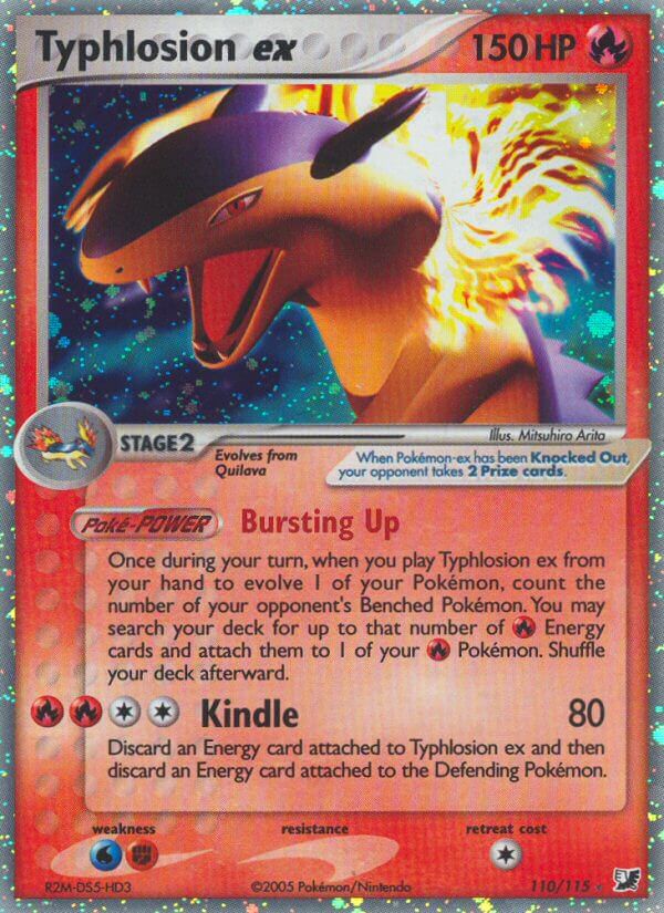 【PSA8】バクフーンex/Typhlosion ex キラ 旧裏ポケモンカード バクフーン ex (UF 110/115) - EX Unseen Forces