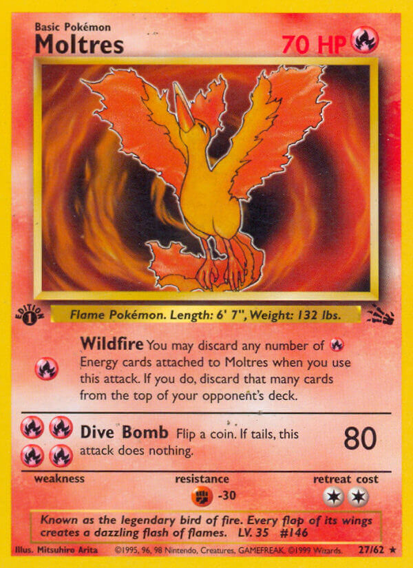 Moltres (FO 27/62) - Fossil | International Cardex | Card Database