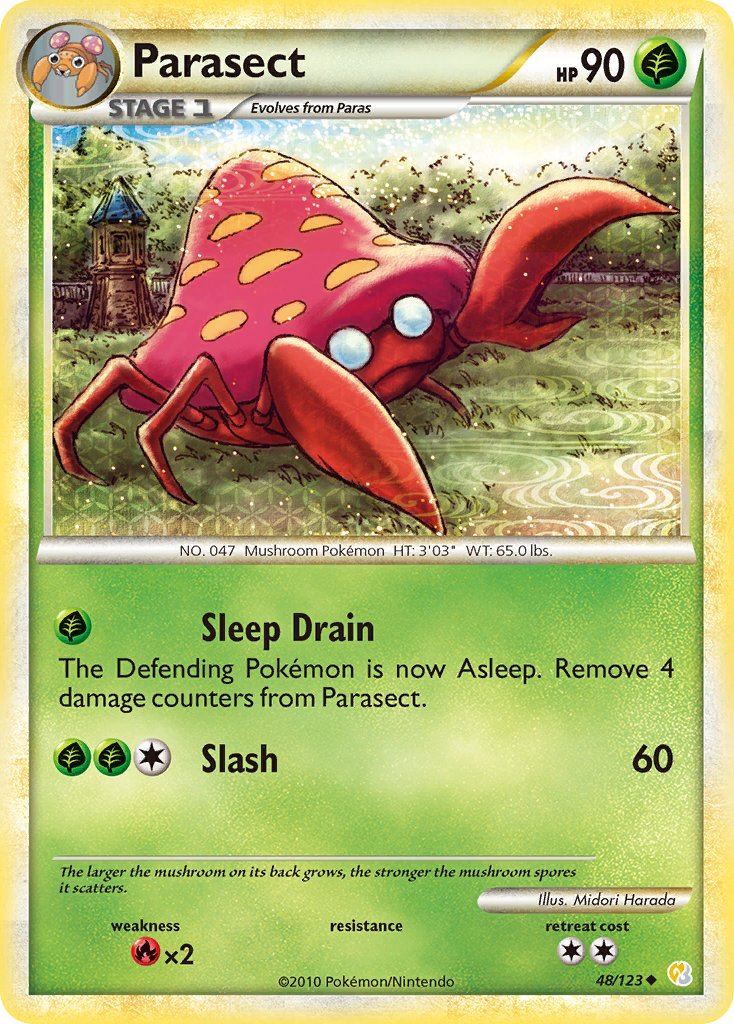 Parasect (HS 48/123) - HeartGold & SoulSilver | International Cardex | Card  Database + Card Tracker + Pack Opening Sim + Deck Builder | Pokos