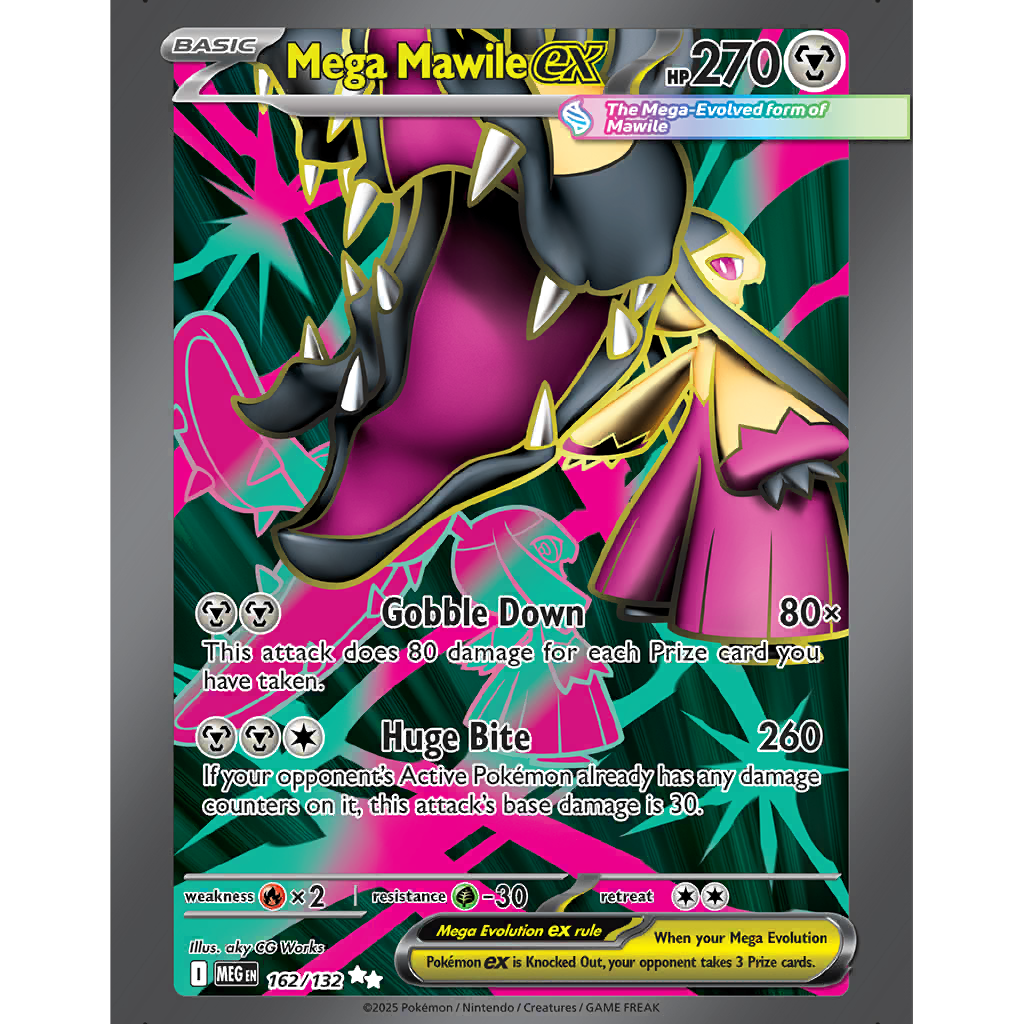 mega mawile pokemon card ex (094/132) Double Rare - 2025 For each heads Pokemon Mega Mawile ex -