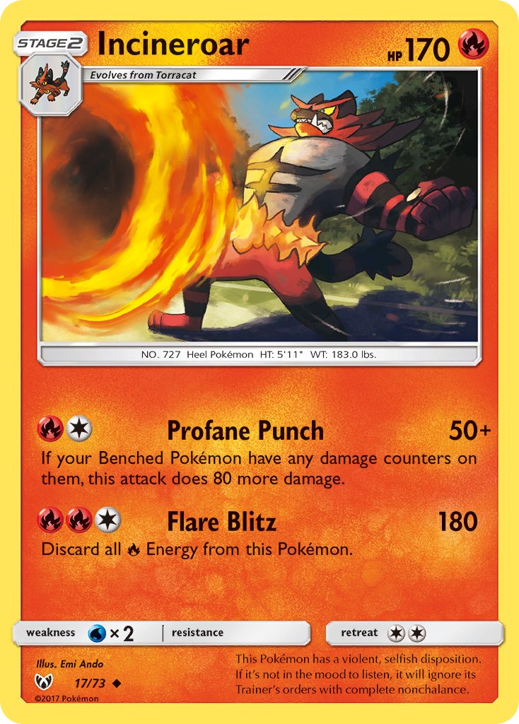 Incineroar (SLG 17/73) Shining Legends International Cardex