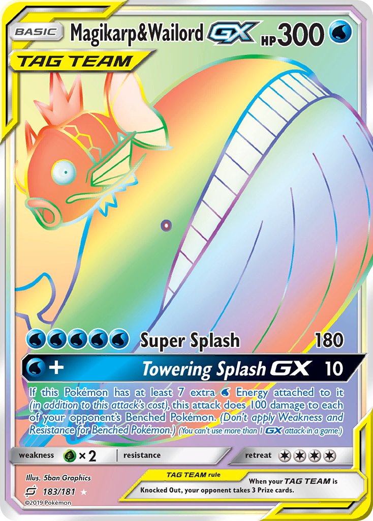 Magikarp & Wailord Tag Team GX (TEU 183/181) - Sun & Moon