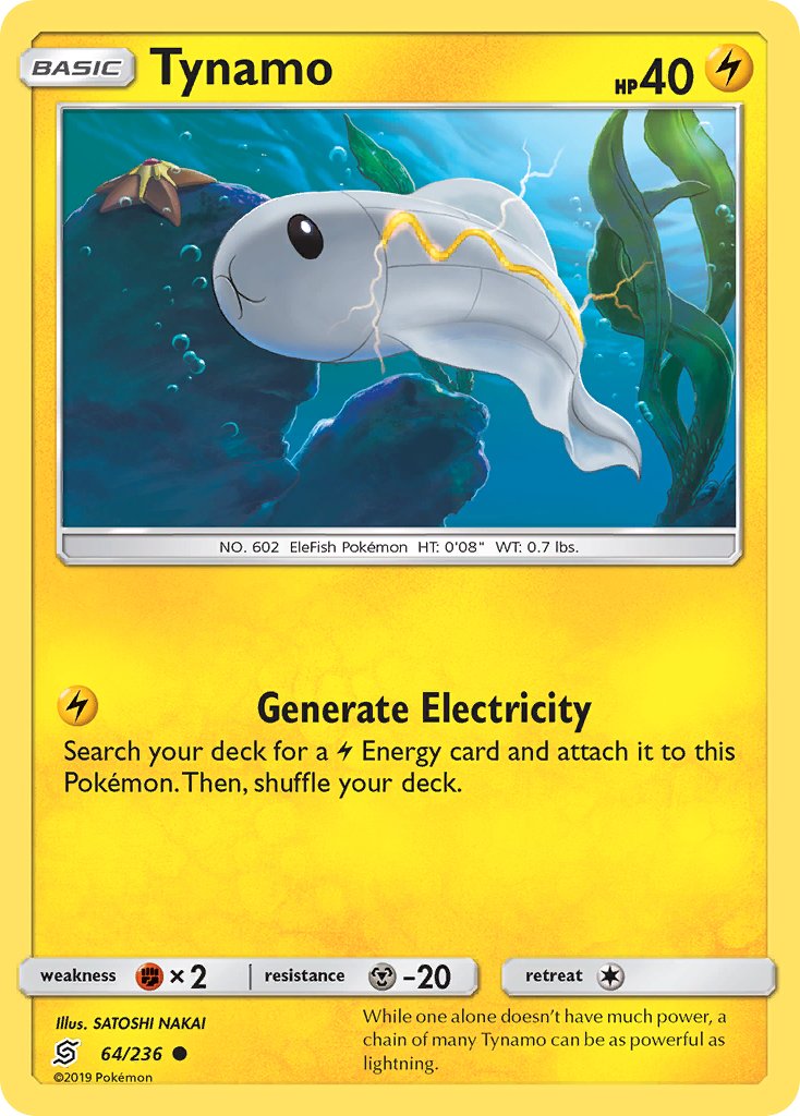 Tynamo (UNM 64/236) - Sun & Moon - Unified Minds | International Cardex |  Card Database + Card Tracker + Pack Opening Sim + Deck Builder | Pokos