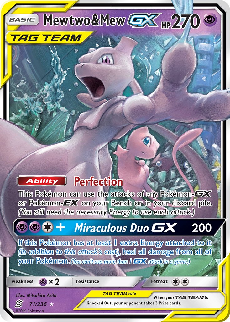 Mewtwo & Mew Tag Team GX (UNM 71/236) - Sun & Moon - Unified Minds