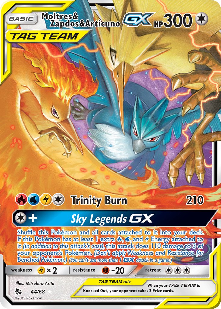 Moltres & Zapdos & Articuno GX (HIF 44/68) - Hidden Fates
