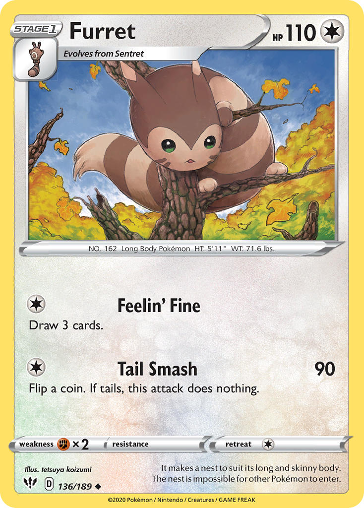 Furret (DAA 136/189) - Sword & Shield - Darkness Ablaze