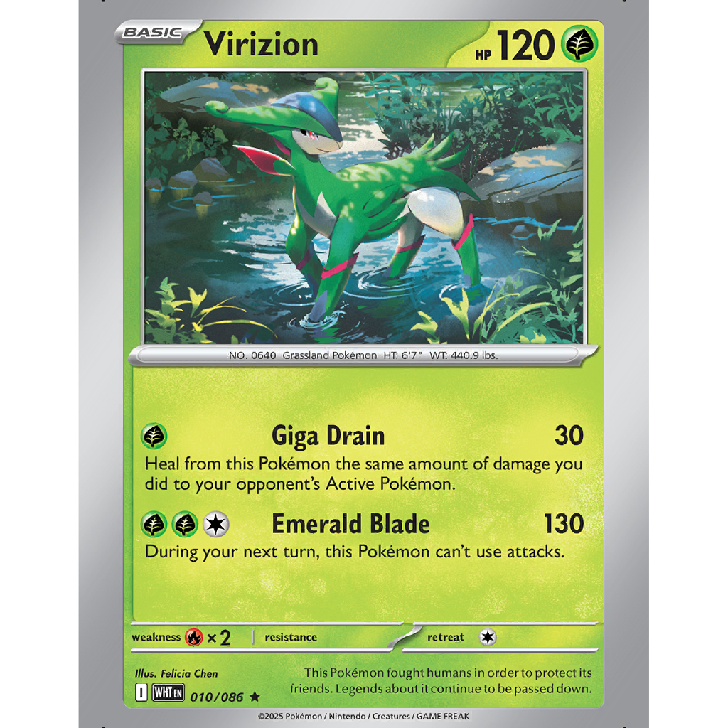 Virizion (WHT 10/86) - White Flare | International Cardex | Card