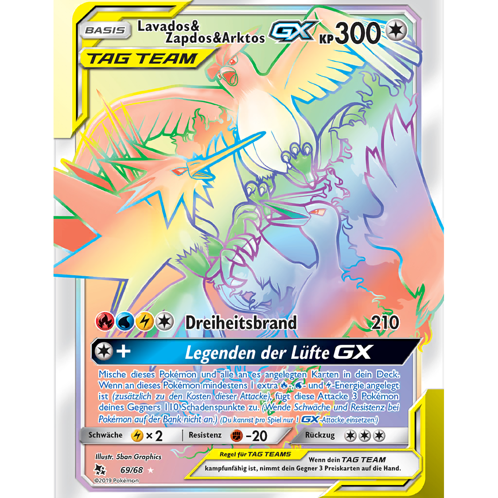 Moltres & Zapdos & Articuno Tag Team GX (HIF 69/68) - Hidden Fates