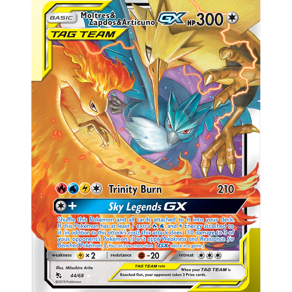 Moltres & Zapdos & Articuno GX (HIF 44/68) - Hidden Fates
