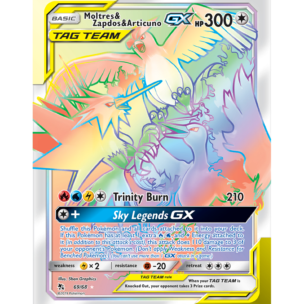 Moltres & Zapdos & Articuno GX (HIF 69/68) - Hidden Fates