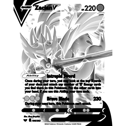 Zacian (Hero of Many Battles) V (SSH 195/202) - Sword & Shield