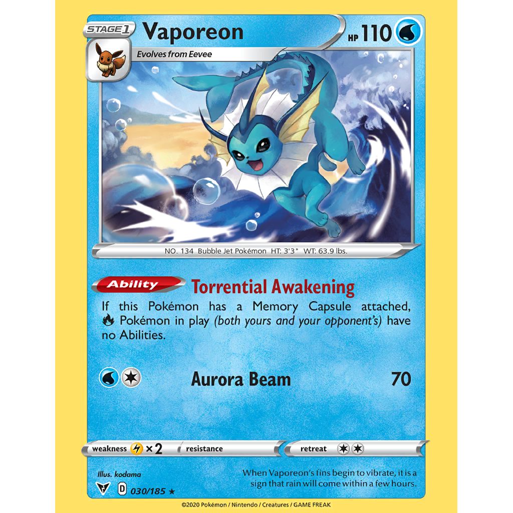 Vaporeon (VIV 30/185) - Sword & Shield - Vivid Voltage