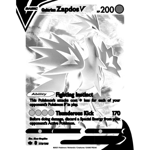 Galarian Zapdos V (CRE 173/198) - Sword & Shield - Chilling Reign
