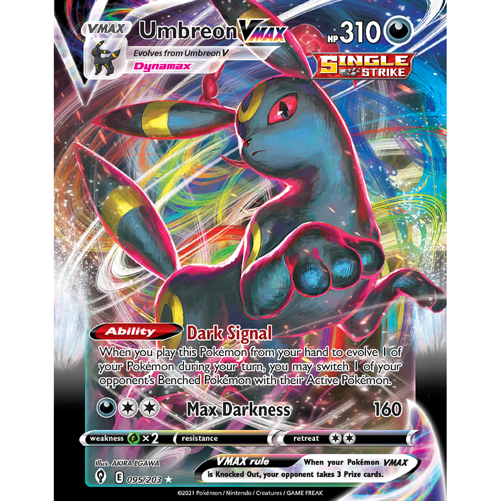 Umbreon VMAX 310 HP シングルストライク Umbreon VMAX (EVS 95/203) - Sword & Shield - Evolving Skies
