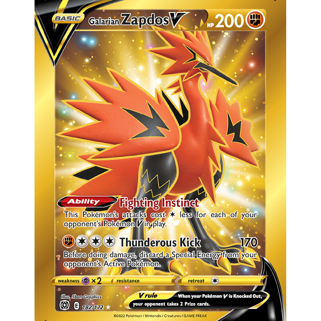 Galarian Zapdos V (BRS 182/172) - Sword & Shield - Brilliant Stars