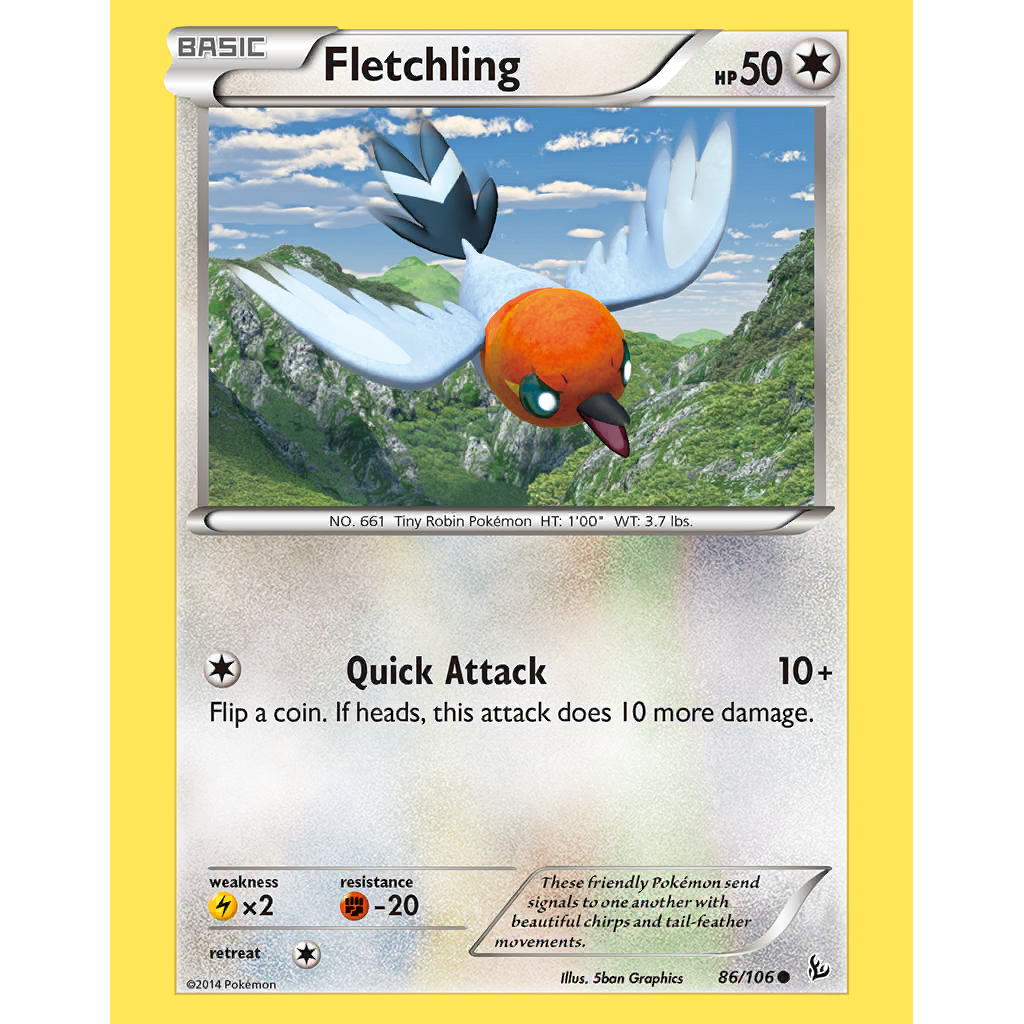 Fletchling (FLF 86/106) - XY - Flashfire | International Cardex | Card  Database + Card Tracker + Pack Opening Sim + Deck Builder | Pokéos, image size:1024x1024