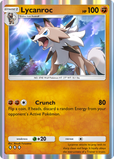 Lycanroc (Midday Form) (A3 100/155) Celestial Guardians TCG