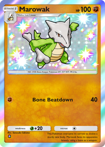 pokemon marowak card Alolan This damage isnt effected by Weakness or Resistance Marowak (A3 227/155) - Celestial