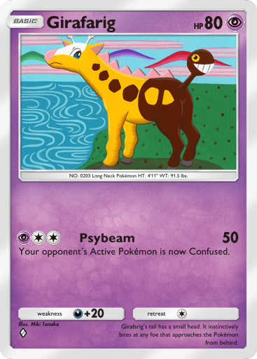 girafarig pokemon card value - Legend Maker pokmon 16/92 [Colorless][Colorless] Girafarig (A4 87/161) - Wisdom