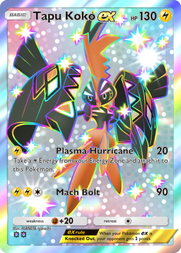 kokoページ Pokemon TCG S-Chinese Card Sun & Moon CSM1bC-196 Tapu Koko-GX UR